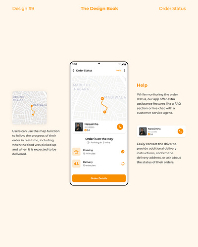 Design #9 – Order Status UI delivery design food fooddeliveryapp map menu mobileapp order orderstatus status support ui uiux userexperience userinterface ux