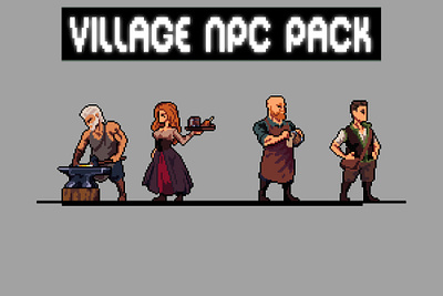 Village NPC Pixel Art Character Sprite Pack 2d art asset assets character characters fantasy game assets gamedev illustration indie indie game medieval npc pixel pixelart pixelated set sprite sprites