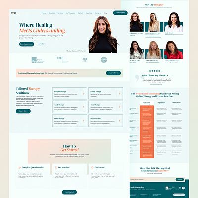 Therapy Website Design branding calmwebsite design figma illustration modernwebsite trending ui uidesign uiux userinterfacedesign ux uxdesign website websitedesign