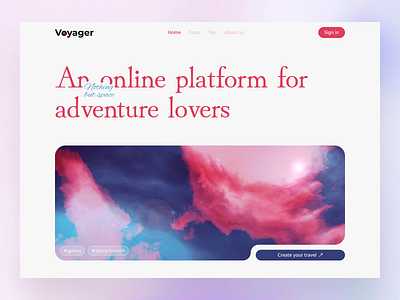 Voyager - Space Travel Planner colorful design figma forum landing online platform planner space tourism ui web page