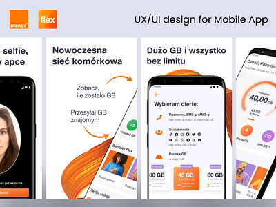 UX/UI design for FLEX Mobile App agile flex mobile app orange scrum telecom virtual operators ui design ux design virtual operator