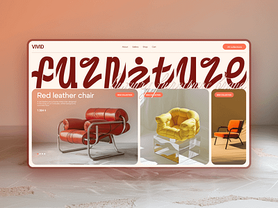 Vivid furniture - UI Concept block branding chair design furniture hero hero section ui ux vivid web