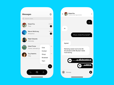 Minimalistic iOS Chat App UI Design app black and white chat chat app chats dialogs ios iphone message messages minimalistic mobile mobile designer monochrome ui