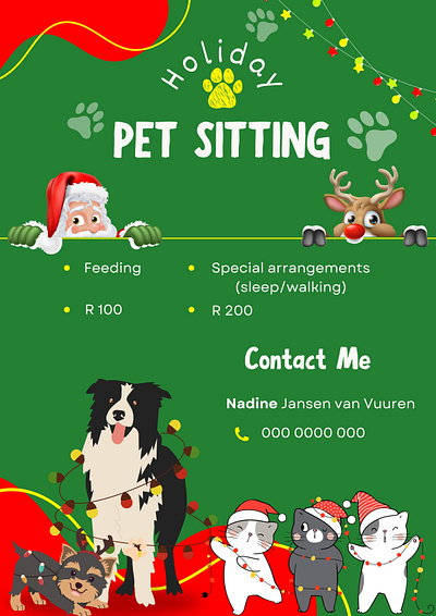 Pet sitting Flyer graphic design