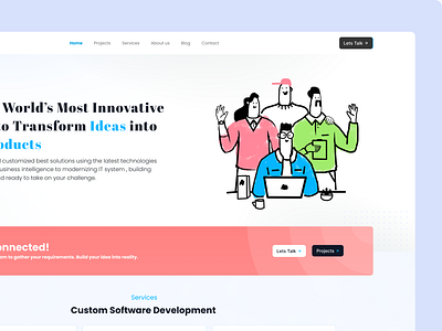 ITCurves Website attractive home page clean design flat hero ending page hero image illustration ui