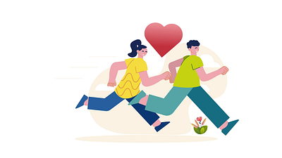 Running Couple 2D Animation 2d animation character animation couple exercise family fitness flat healthy lifestyle illustration jogging lovers man motion outdoor activity partners romantic running woman workout