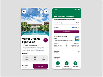 Hotel Booking App hotel booking light theme mobile app ui mobileapp travelbooking ui