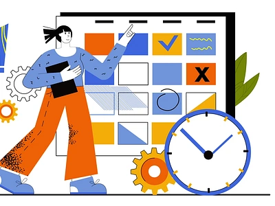 Moment of Decision 2D Animation 2d animation calendar choosing client decision making decision moment envato elements flat goal setting illustration motion options planner planning prioritization product project organization proposal woman