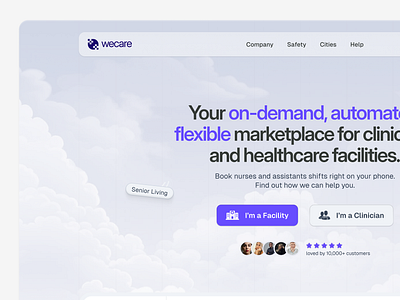 Landing Page Healthcare Management 🏥 cloud clouds desktop app figma frontend health healthcare hr management landing page management uiux website