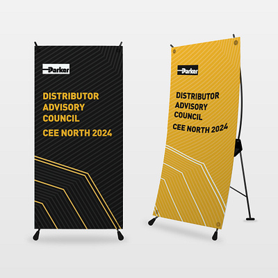 Rollup for DAC meet brand design graphic design illustration lines minimalistic parker print rollup simple typography vector yellow