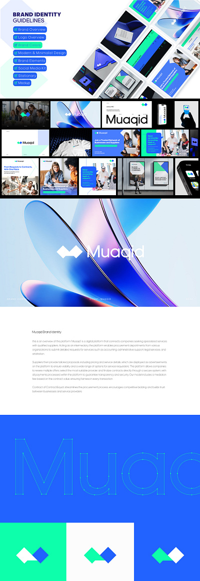 Complete Branding & Ui Design For "MUAQID" brand identity branding figma logo minimalist ui design modern ui recruitment website ui uiux visual identity