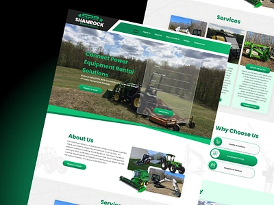 Shamrock Power Rental SEM Website UI – Powering Equipment Rental construction services dribbble shots equipment rental power equipment productive design search engine marketing sem service website ui design ux design web design website concept