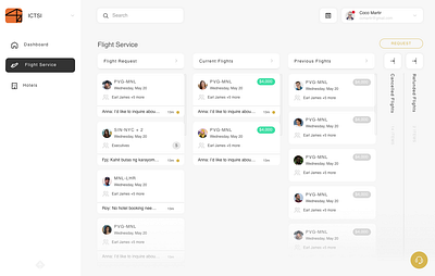 B2B Company flight booking management flight management system ui ux web app design