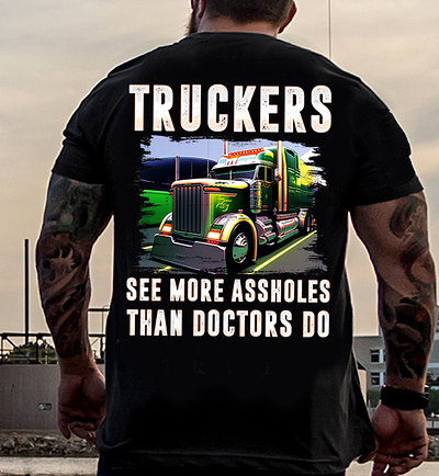 Heavy Trucker T-Shirt Design graphic design t shirt design trucker t shirt