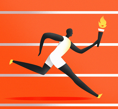 Marathon Illustration colorfull fire flame graphic design human illustration marathon