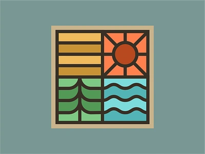 Outdoor badge adventure badge branding design emblem horizon icon set illustration lines logo nature ocean outdoor sticker sun tree vector vintage waves wild