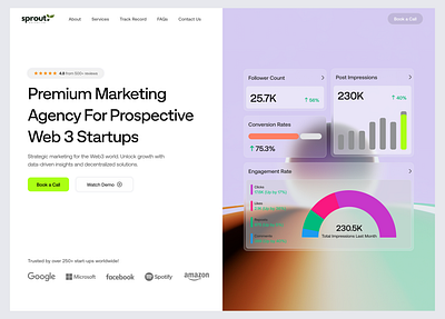 Marketing Agency Hero Section design figma hero landing page ui ux web design web3