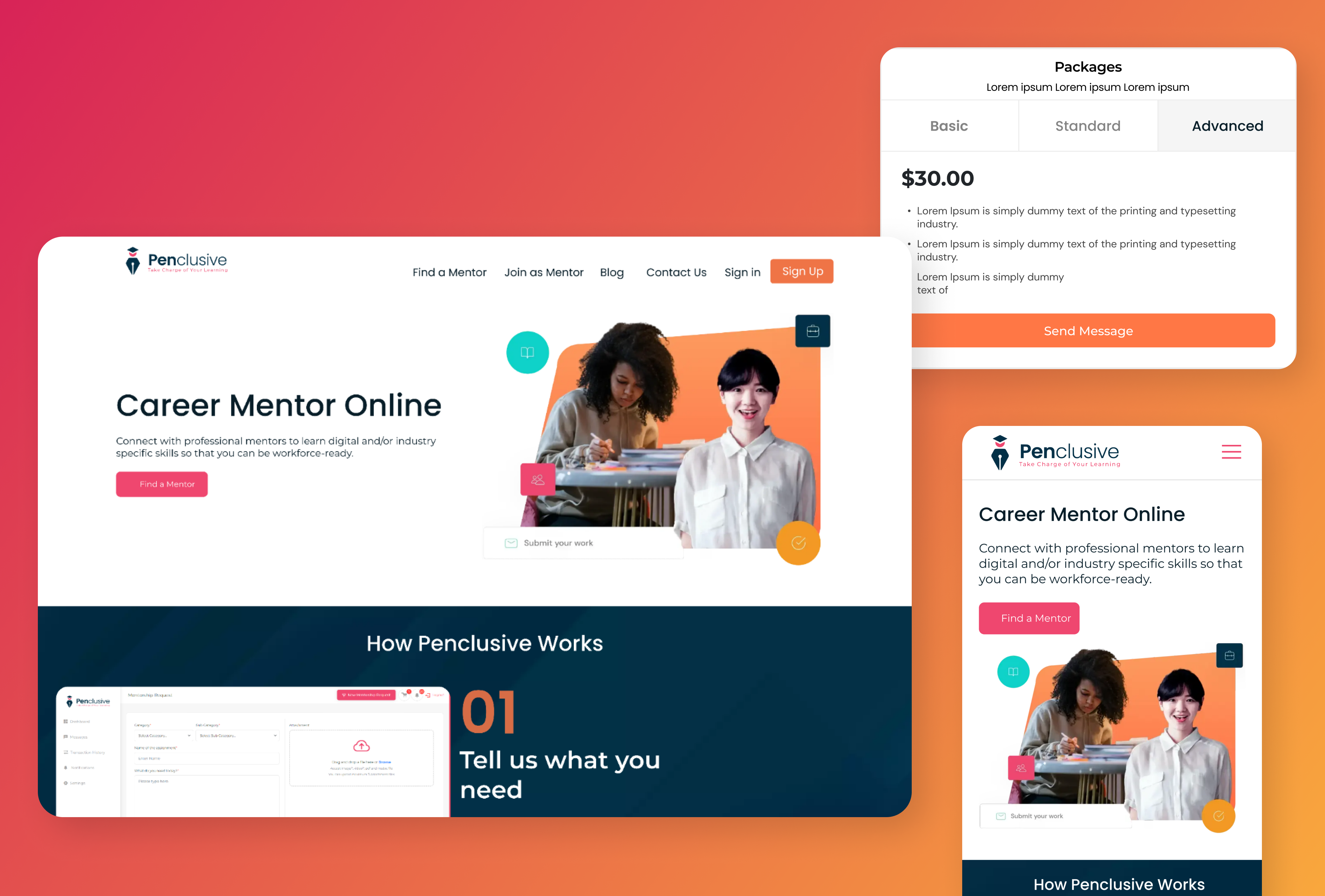 Penclusive branding design edtech graphic design marketing ui ux visual identity web design