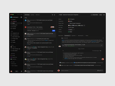 Inbox [Dork - Tasks/Projects Management Concept] - (Dark) dark mode dashboard inbox macos productivity project management sanya task manager todo ui