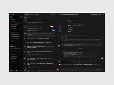 Inbox [Dork - Tasks/Projects Management Concept] - (Dark) dark mode dashboard inbox macos productivity project management sanya task manager todo ui