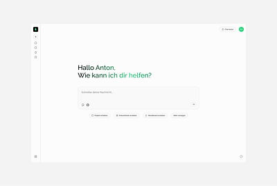 AI Chat ai chat clean dashboard green minimalism modern ui ux web design