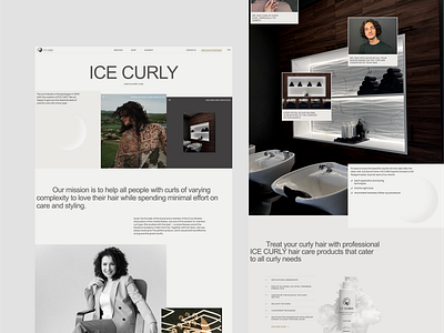 ICE CURLY | Beauty Salon Website beauty beauty website design design metaphor luxury website minimalist website modern website monochrome ui uiux web development webdesign website website designer