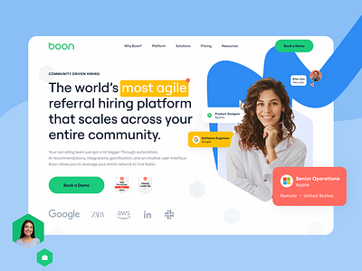 Boon Website UX UI DESIGNER brand colorfull design figma hiring implementation lowcode nocode redesign style trends ui ui design ux ui design web design webflow websites