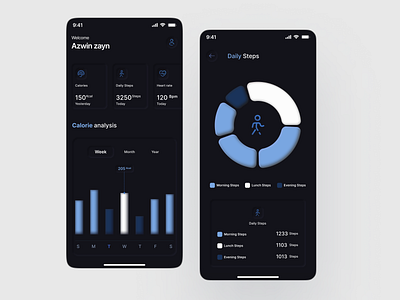 VitalTrack - Skeuomorphic Health Tracking App Design branding ui