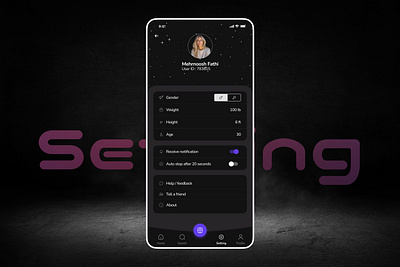 Setting - Daily Ui #7 daily ui dark mode graphic design mobile app setting ui