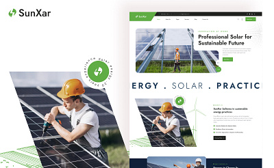 Solar energy web template agency animation branding business company corporate creative design illustration logo ui