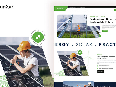 Solar energy web template agency animation branding business company corporate creative design illustration logo ui