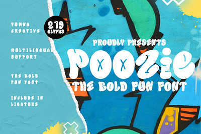 Poozie – Bold Fun Font brush decorative design display font fun graffiti modern new old playful retro skate street trend typeface typography urban vintage web