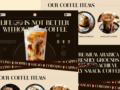 Case Style Redesigning Coffee Shop Landing Page cafe coffee coffee bean coffee cup coffee shop cup design drink food and beverage food and drink food delivery food order home page landing page ui ux web web design website website design