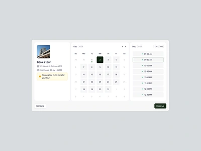 Book a Tour Schedule - Workspace Platform B2B SaaS admin b2b b2c booking component coworking dashboard design saas schedule ui ux web workspace
