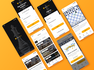 Chess App chess design fitness game games gamification log in login mobile onboarding progress sign in sign up ui ux