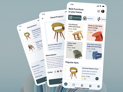 Hello Creatives, Here is Furniture App UIUX Design android app app ui apple branding design furniture app ui illustration logo minimal product design ui ux web ui