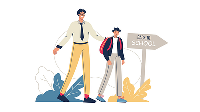 Back To School 2D Animation 2d academic start animation back to school backpack boy childhood education envato elements family first day of school flat illustration kid man motion parent and child school student studying