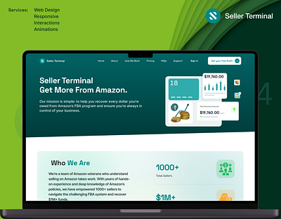 Seller Terminal amazon bold clean design ecommerce fintech illustrations intractions intuitive design light theme management modern redesign reimbursement responsive revamp ui enhancements user interface visuals warehouse website