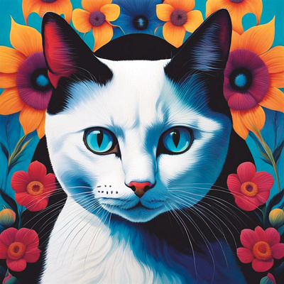 Cats and cats and... animal beauty cat colorful design digital art floral gift graphic design kitty mesmerizing nature space