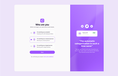 Who are you? - Marvilo finance clean onboarding finance kyc finance modern onboarding finance simple onboarding finance tasks fintech onboarding know your customer kyc kyc onboarding onboarding kyc onboarding questions onboarding steps onboarding tasks onboarding ui finance sign up screen finance user centric onboarding who are you