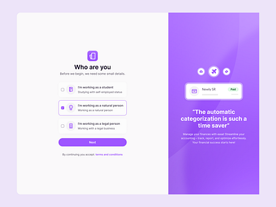 Who are you? - Marvilo finance clean onboarding finance kyc finance modern onboarding finance simple onboarding finance tasks fintech onboarding know your customer kyc kyc onboarding onboarding kyc onboarding questions onboarding steps onboarding tasks onboarding ui finance sign up screen finance user centric onboarding who are you