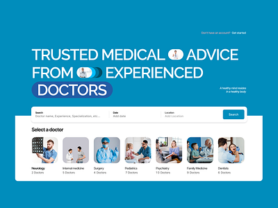 Medical Consultation App UI – Doctor Selection product design ui ux website design