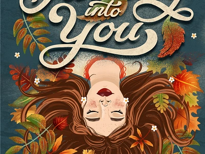 Falling Into You Cover Designs autumn beautiful books book art book cover design book cover illustration design editorial design fall female illustrator hand drawn hand lettering illustration procreate