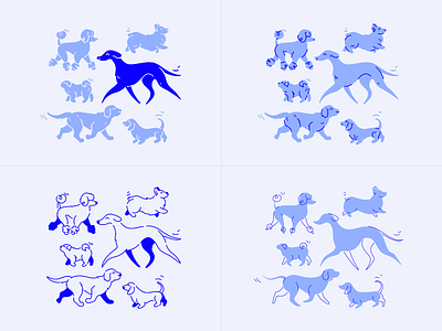 Doggo illustrations playground affinity designer art art style artstyle blue designer dog doggos dogs drawing illustration lines shapes vectors