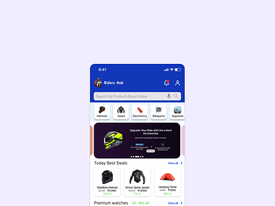 Rider Hub -Mobile App auto mobile mobile app online store riders ui