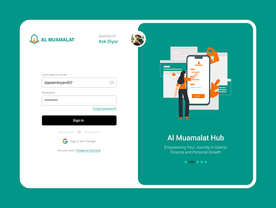 Login page for AL-MUAMALAT login page ui