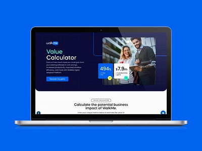 Walkme Value Calculator Landing Page+ Thank You Page business calculator design graphic design landing page layout money paid media saas software ui ux uxui value web design web page website