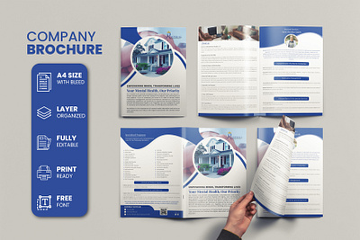 Mental Health Bi Fold Brochure Design a4 bifold branding brochure business brochure clinic company creative dental design graphic graphic design health healthcare hospital marketing mental mental brochure print