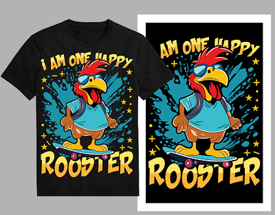 I am one happy rooster t-shirt design bird t shirt cartoon chicken cartoon logo chicken chicken drawing chicken farm chicken illustration chicken logo chicken t shirt crazy rooster funny chicken hen t shirt i love chicken rooster shirt t shirt design tee trendy t shirt tshirt typography design