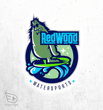 Logo concepts bigfoot chipdavid dogwings drawing graphic design logo sasquatch surf vector watersports